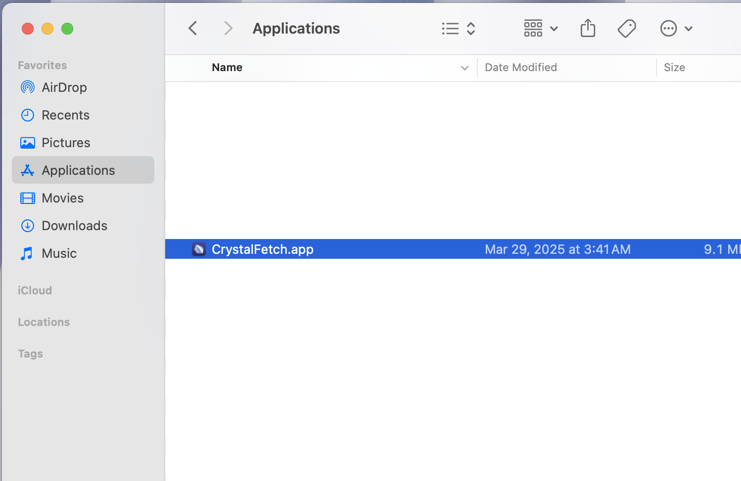 CrystalFetch installation complete