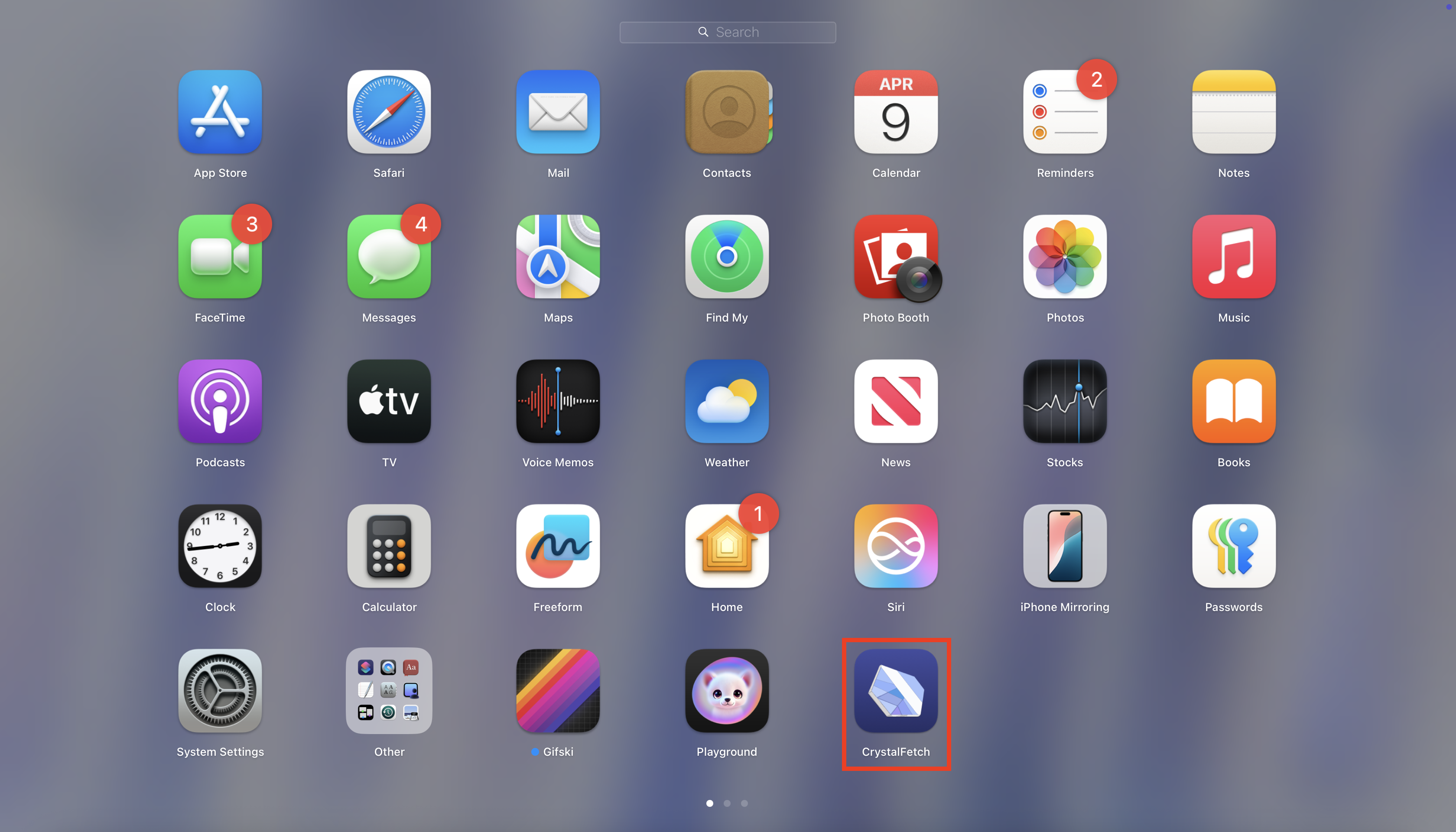 CrystalFetch icon in Launchpad
